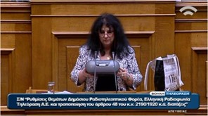 "Σόου" της Βαγενά στη Βουλή: Έβγαλε... CD player στο βήμα! (VIDEO)